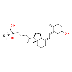 ChemSpider 2D Image | (3S,5E,7Z)-(27,27,27-~2~H_3_)-9,10-Secocholesta-5,7,10-triene-3,25,26-triol | C27H41D3O3