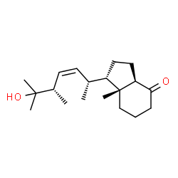 ChemSpider 2D Image | (1S,3aR,7aR)-1-[(2R,3Z,5S)-6-Hydroxy-5,6-dimethyl-3-hepten-2-yl]-7a-methyloctahydro-4H-inden-4-one | C19H32O2