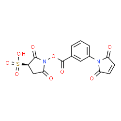 ChemSpider 2D Image | (3R)-1-{[3-(2,5-Dioxo-2,5-dihydro-1H-pyrrol-1-yl)benzoyl]oxy}-2,5-dioxo-3-pyrrolidinesulfonic acid | C15H10N2O9S