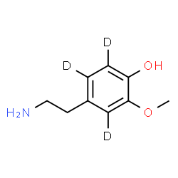 ChemSpider 2D Image | 4-(2-Aminoethyl)-2-methoxy(~2~H_3_)phenol | C9H10D3NO2