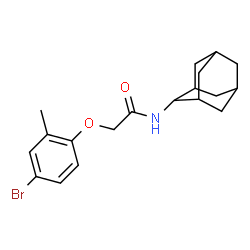 ChemSpider 2D Image | N-(Adamantan-2-yl)-2-(4-bromo-2-methylphenoxy)acetamide | C19H24BrNO2