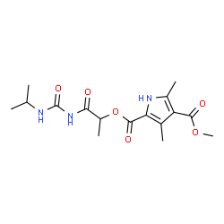 ChemSpider 2D Image | 2-{1-[(Isopropylcarbamoyl)amino]-1-oxo-2-propanyl} 4-methyl 3,5-dimethyl-1H-pyrrole-2,4-dicarboxylate | C16H23N3O6