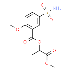 ChemSpider 2D Image | 1-Methoxy-1-oxo-2-propanyl 2-methoxy-5-sulfamoylbenzoate | C12H15NO7S