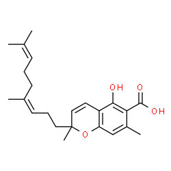 ChemSpider 2D Image | 2-[(3Z)-4,8-Dimethyl-3,7-nonadien-1-yl]-5-hydroxy-2,7-dimethyl-2H-chromene-6-carboxylic acid | C23H30O4