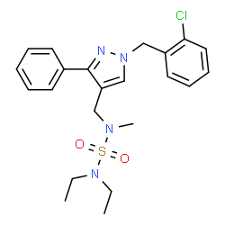 ChemSpider 2D Image | N-{[1-(2-Chlorobenzyl)-3-phenyl-1H-pyrazol-4-yl]methyl}-N',N'-diethyl-N-methylsulfuric diamide | C22H27ClN4O2S