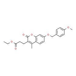 ChemSpider 2D Image | Ethyl 3-{7-[(4-methoxybenzyl)oxy]-4-methyl-2-oxo-2H-chromen-3-yl}propanoate | C23H24O6