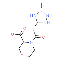 ChemSpider 2D Image | 4-[(2-Methyl-5-tetrazolidinyl)carbamoyl]-3-morpholinecarboxylic acid | C8H16N6O4