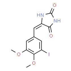 ChemSpider 2D Image | (5E)-5-(3-Iodo-4,5-dimethoxybenzylidene)-2,4-imidazolidinedione | C12H11IN2O4
