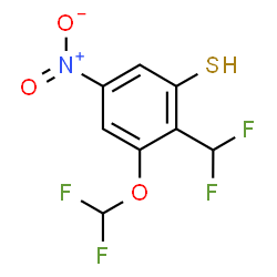 ChemSpider 2D Image | 3-(Difluoromethoxy)-2-(difluoromethyl)-5-nitrobenzenethiol | C8H5F4NO3S