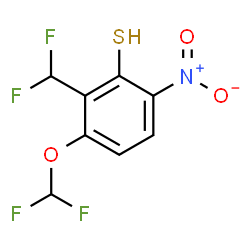 ChemSpider 2D Image | 3-(Difluoromethoxy)-2-(difluoromethyl)-6-nitrobenzenethiol | C8H5F4NO3S