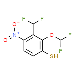 ChemSpider 2D Image | 2-(Difluoromethoxy)-3-(difluoromethyl)-4-nitrobenzenethiol | C8H5F4NO3S