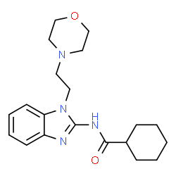 ChemSpider 2D Image | N-{1-[2-(4-Morpholinyl)ethyl]-1H-benzimidazol-2-yl}cyclohexanecarboxamide | C20H28N4O2