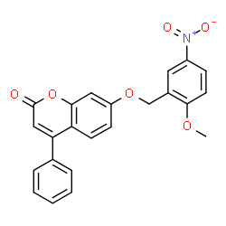 ChemSpider 2D Image | 7-[(2-Methoxy-5-nitrobenzyl)oxy]-4-phenyl-2H-chromen-2-one | C23H17NO6