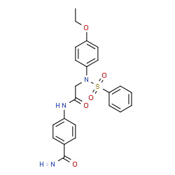 ChemSpider 2D Image | 4-{2-[N-(4-ETHOXYPHENYL)BENZENESULFONAMIDO]ACETAMIDO}BENZAMIDE | C23H23N3O5S