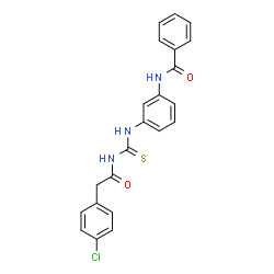 ChemSpider 2D Image | N-[3-({[(4-Chlorophenyl)acetyl]carbamothioyl}amino)phenyl]benzamide | C22H18ClN3O2S