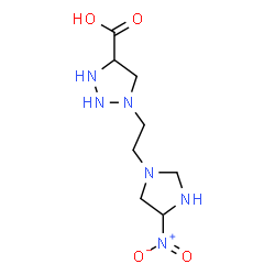 ChemSpider 2D Image | 1-[2-(4-Nitro-1-imidazolidinyl)ethyl]-1,2,3-triazolidine-4-carboxylic acid | C8H16N6O4