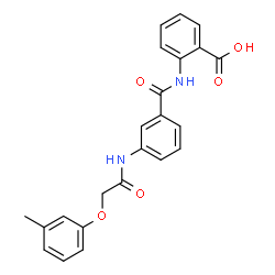 ChemSpider 2D Image | 2-{3-[2-(3-METHYLPHENOXY)ACETAMIDO]BENZAMIDO}BENZOIC ACID | C23H20N2O5