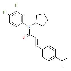 ChemSpider 2D Image | (2E)-N-Cyclopentyl-N-(3,4-difluorophenyl)-3-(4-isopropylphenyl)acrylamide | C23H25F2NO