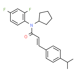 ChemSpider 2D Image | (2E)-N-Cyclopentyl-N-(2,4-difluorophenyl)-3-(4-isopropylphenyl)acrylamide | C23H25F2NO