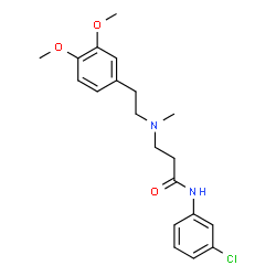 ChemSpider 2D Image | N-(3-Chlorophenyl)-N~3~-[2-(3,4-dimethoxyphenyl)ethyl]-N~3~-methyl-beta-alaninamide | C20H25ClN2O3