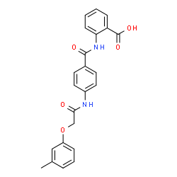 ChemSpider 2D Image | 2-{4-[2-(3-METHYLPHENOXY)ACETAMIDO]BENZAMIDO}BENZOIC ACID | C23H20N2O5