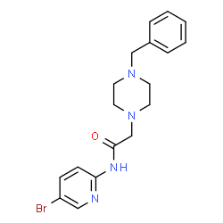 ChemSpider 2D Image | 2-(4-Benzyl-1-piperazinyl)-N-(5-bromo-2-pyridinyl)acetamide | C18H21BrN4O