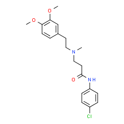 ChemSpider 2D Image | N-(4-Chlorophenyl)-N~3~-[2-(3,4-dimethoxyphenyl)ethyl]-N~3~-methyl-beta-alaninamide | C20H25ClN2O3
