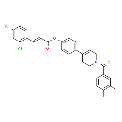 ChemSpider 2D Image | 4-[1-(3,4-Dimethylbenzoyl)-1,2,3,6-tetrahydro-4-pyridinyl]phenyl (2E)-3-(2,4-dichlorophenyl)acrylate | C29H25Cl2NO3