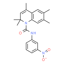ChemSpider 2D Image | 2,2,4,6,7-Pentamethyl-N-(3-nitrophenyl)-1(2H)-quinolinecarboxamide | C21H23N3O3