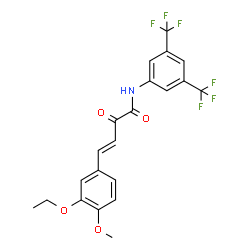 ChemSpider 2D Image | (3E)-N-[3,5-Bis(trifluoromethyl)phenyl]-4-(3-ethoxy-4-methoxyphenyl)-2-oxo-3-butenamide | C21H17F6NO4
