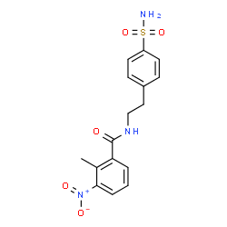 ChemSpider 2D Image | 2-Methyl-3-nitro-N-[2-(4-sulfamoylphenyl)ethyl]benzamide | C16H17N3O5S