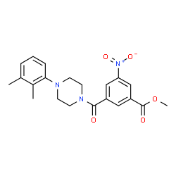 ChemSpider 2D Image | Methyl 3-{[4-(2,3-dimethylphenyl)-1-piperazinyl]carbonyl}-5-nitrobenzoate | C21H23N3O5