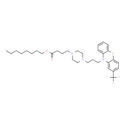 ChemSpider 2D Image | Octyl 4-(4-{3-[2-(trifluoromethyl)-10H-phenothiazin-10-yl]propyl}-1-piperazinyl)butanoate | C32H44F3N3O2S