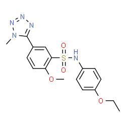 ChemSpider 2D Image | N-(4-Ethoxyphenyl)-2-methoxy-5-(1-methyl-1H-tetrazol-5-yl)benzenesulfonamide | C17H19N5O4S