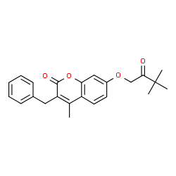 ChemSpider 2D Image | 3-Benzyl-7-(3,3-dimethyl-2-oxobutoxy)-4-methyl-2H-chromen-2-one | C23H24O4