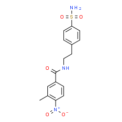 ChemSpider 2D Image | 3-Methyl-4-nitro-N-[2-(4-sulfamoylphenyl)ethyl]benzamide | C16H17N3O5S