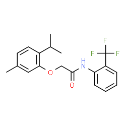 ChemSpider 2D Image | 2-(2-Isopropyl-5-methylphenoxy)-N-[2-(trifluoromethyl)phenyl]acetamide | C19H20F3NO2