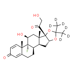 ChemSpider 2D Image | (4aS,4bR,5S,6aS,6bS,9aR,10aS,10bR)-4b-Fluoro-6b-glycoloyl-5-hydroxy-4a,6a-dimethyl-8,8-bis[(~2~H_3_)methyl]-4a,4b,5,6,6a,6b,9a,10,10a,10b,11,12-dodecahydro-2H-naphtho[2',1':4,5]indeno[1,2-d][1,3]dioxo
l-2-one | C24H25D6FO6