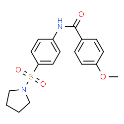 ChemSpider 2D Image | 4-Methoxy-N-[4-(1-pyrrolidinylsulfonyl)phenyl]benzamide | C18H20N2O4S
