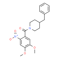 ChemSpider 2D Image | (4-Benzyl-1-piperidinyl)(4,5-dimethoxy-2-nitrophenyl)methanone | C21H24N2O5
