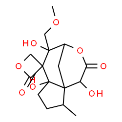 ChemSpider 2D Image | 5,7,11-Trihydroxy-7-(methoxymethyl)-2-methyl-10H-spiro[9-oxatricyclo[6.3.1.0~1,5~]dodecane-6,3'-oxetane]-2',10-dione | C16H22O8