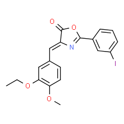 ChemSpider 2D Image | (4Z)-4-(3-Ethoxy-4-methoxybenzylidene)-2-(3-iodophenyl)-1,3-oxazol-5(4H)-one | C19H16INO4
