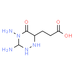 ChemSpider 2D Image | 3-(3,4-Diamino-5-oxo-1,2,4-triazinan-6-yl)propanoic acid | C6H13N5O3