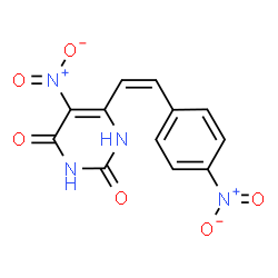 ChemSpider 2D Image | 5-Nitro-6-[(Z)-2-(4-nitrophenyl)vinyl]-2,4(1H,3H)-pyrimidinedione | C12H8N4O6