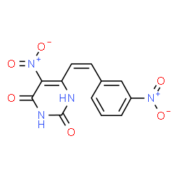 ChemSpider 2D Image | 5-Nitro-6-[(Z)-2-(3-nitrophenyl)vinyl]-2,4(1H,3H)-pyrimidinedione | C12H8N4O6
