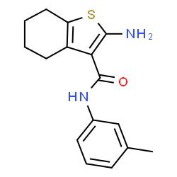 ChemSpider 2D Image | 2-Amino-4,5,6,7-tetrahydro-N-(3-methylphenyl)benzo[b]thiophene-3-carboxamide | C16H18N2OS