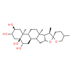 ChemSpider 2D Image | (2beta,3alpha,5beta,6alpha,8alpha,9beta,10alpha,13alpha,14xi,17beta,20R,22S)-Spirostan-2,3,5,6-tetrol | C27H44O6