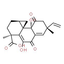 ChemSpider 2D Image | (1beta,13alpha)-6,9-Dihydroxy-7,11-dioxo-1,20-cyclopimara-5,8(14),15-trien-19-oic acid | C20H22O6
