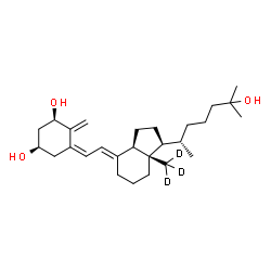 ChemSpider 2D Image | (1R,3R,5Z,7E,13alpha,14beta,17alpha,20S)-(18,18,18-~2~H_3_)-9,10-Secocholesta-5,7,10-triene-1,3,25-triol | C27H41D3O3