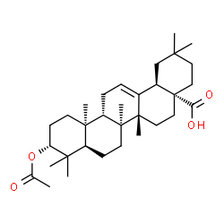ChemSpider 2D Image | (3alpha,8alpha,9beta,10alpha,14beta,17alpha,18alpha)-3-Acetoxyolean-12-en-28-oic acid | C32H50O4